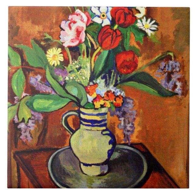 Suzanne Valadon - Vase of Flowers, 1930 Tile (Front)