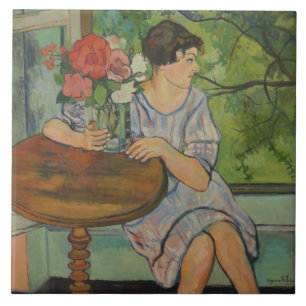 Suzanne Valadon Young Girl in Front of a Window Ceramic Tile