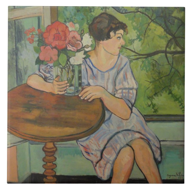 Suzanne Valadon Young Girl in Front of a Window Ceramic Tile (Front)
