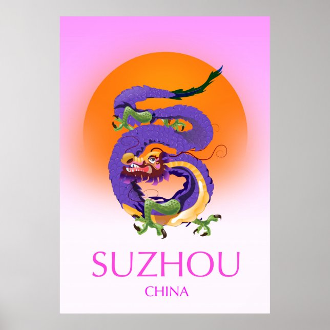 Suzhou China Dragon travel poster (Front)