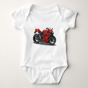 suzuki GSX-R600 Red Bike Baby Bodysuit