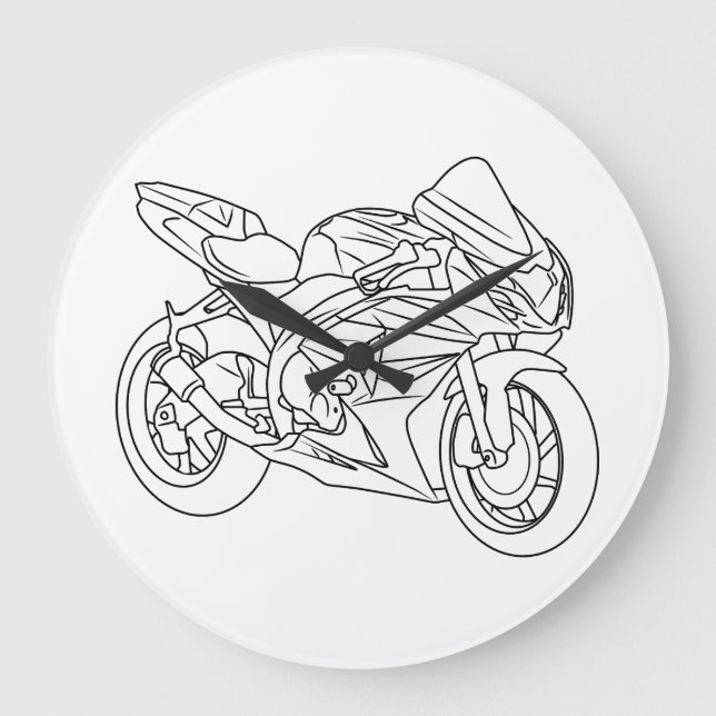 Suzuki GSX-R Line art Large Clock (Front)