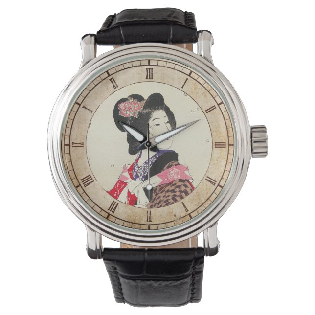 Suzuki Kason Sakura japanese woman lady art Watch (Front)