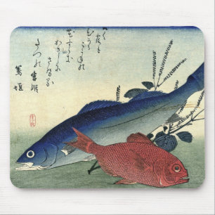 Suzuki & Kimmedai - Hiroshige's Japanese Fish Mouse Pad
