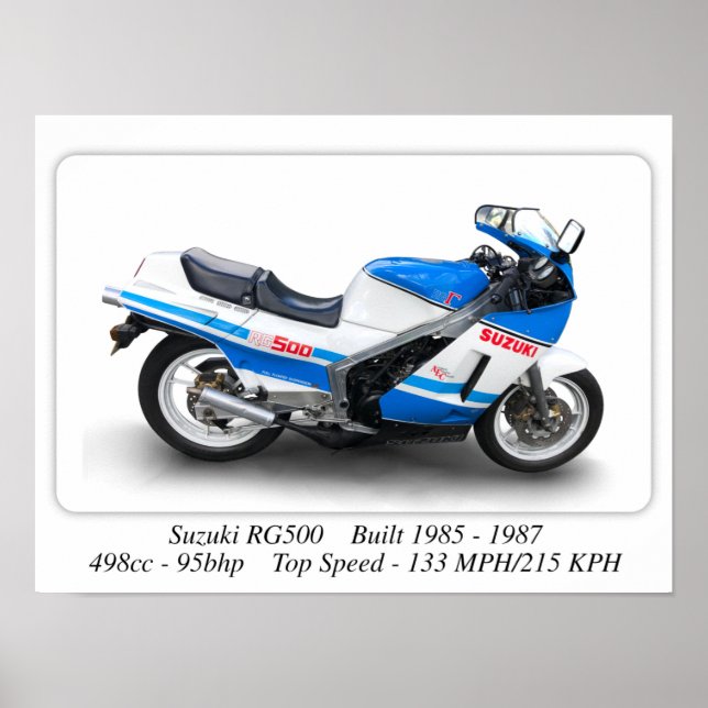 Suzuki RG500 "Gamma" Classic Motorcycle - A3 Print (Front)