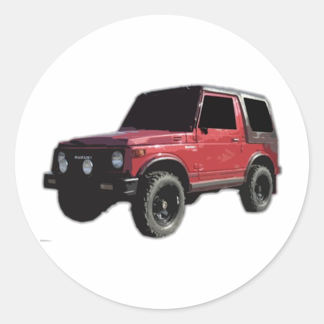 suzuki samurai classic round sticker (Front)