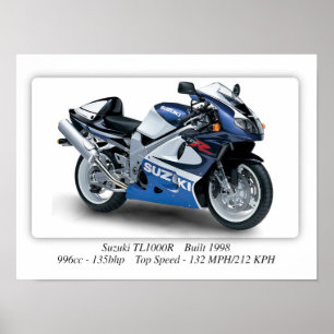 Suzuki TL1000R 1998 Motorcycle - A3 Poster