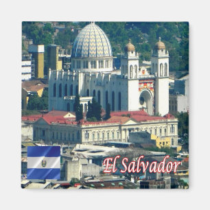 SV El Salvador A Lo Lejos vi la Catedral Metropoli Magnet