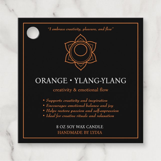 Svadhisthana Sacral Chakra Candle Label (Front)
