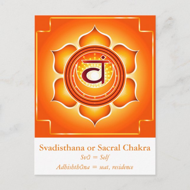 Svadisthana or Sacral Chakra Postcard (Front)