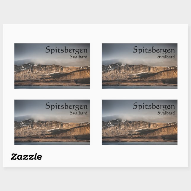 Svalbard Landscape Photo Rectangular Sticker (Sheet)