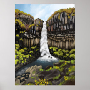 Svartifoss Serenity: Icelandic Waterfall Wonderlan Poster