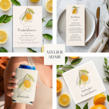 Modern Minimalist Citrus Lemon Bridal Shower