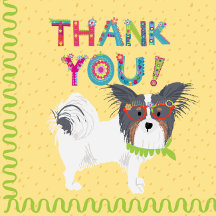 FUN FLORAL CUTE DOG THANK YOU CARDS AND MUGS