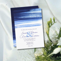 Sapphire Blue Watercolor Wedding Stationery
