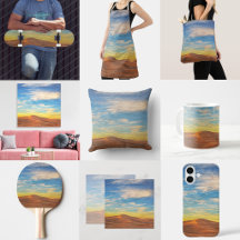 Beautiful Sunrise Over Sand Dunes On Wood