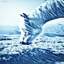 Blue and White Horse Tiles