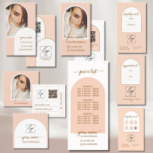 Modern arch pink photo qr code logo business Suite