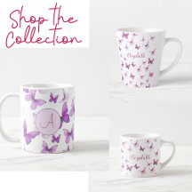 Pink and Purple Butterfly Mugs and Dining