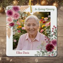 Personalized Memorial Christmas Photo Ornaments 