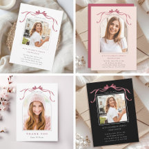 Elegant Deep Blush Bow Graduation Party Collection