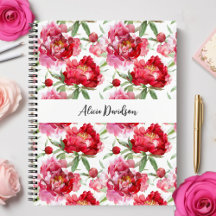 Watercolor peonies and tulips spring