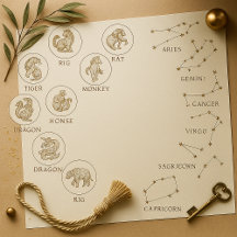 Timeless Zodiac Art in Warm Brown