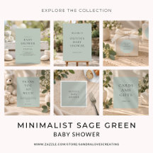Sage Green Minimalist Baby Shower