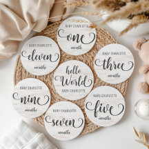 Rustic White Wood Baby Monthly Milestone Signs