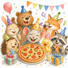 Pizza & Pajama Party Cute Animal Collection