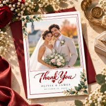 Custom Photo Wedding Thank You Card
