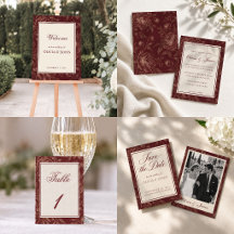 Burgundy Botanical Wedding