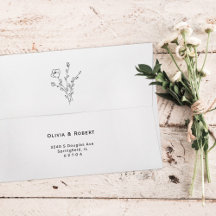 Bohemian Floral Sketch Wedding and Bridal Shower