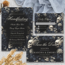 Elegant Gothic Floral Skulls Wedding 