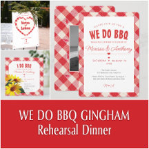 WE DO BBQ Gingham Rehearsal Dinner 