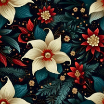 Elegant Christmas Florals Wallpaper