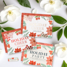 Poinsettia & Berry Business Christmas Holiday