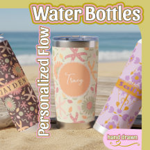Personalized Flow Hand-Drawn Water Bottles 