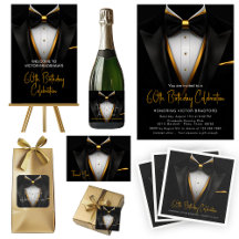  Mens Black Gold Tuxedo Birthday Party