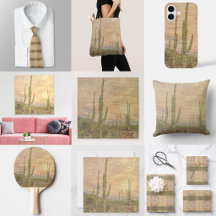 Desert Cactus Plants On Wood Grain Photo Image