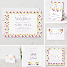 Whimsical Flowers Baby Shower