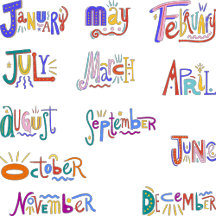 Days of the Week, Months. Years etc.