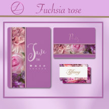 Fuchsia Rose Greeting Cards