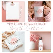 Modern Pink Minimalist Watercolor Business Brand