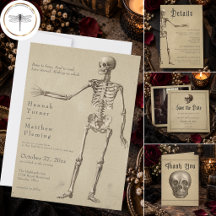 Vintage Gothic Skeleton Halloween Wedding