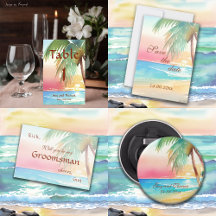 Tropical Beach Watercolor Destination Wedding