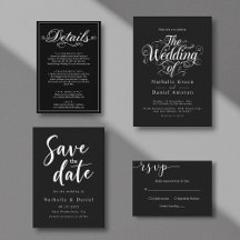 Elegant Chic Black and White Calligraphy Wedding