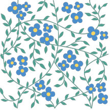 Green & blue Modern Abstract Floral