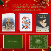 Elegant Christmas Holiday Non-Photo Greeting Cards