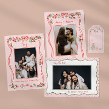 Hand-Drawn Pink Vintage Christmas Collection